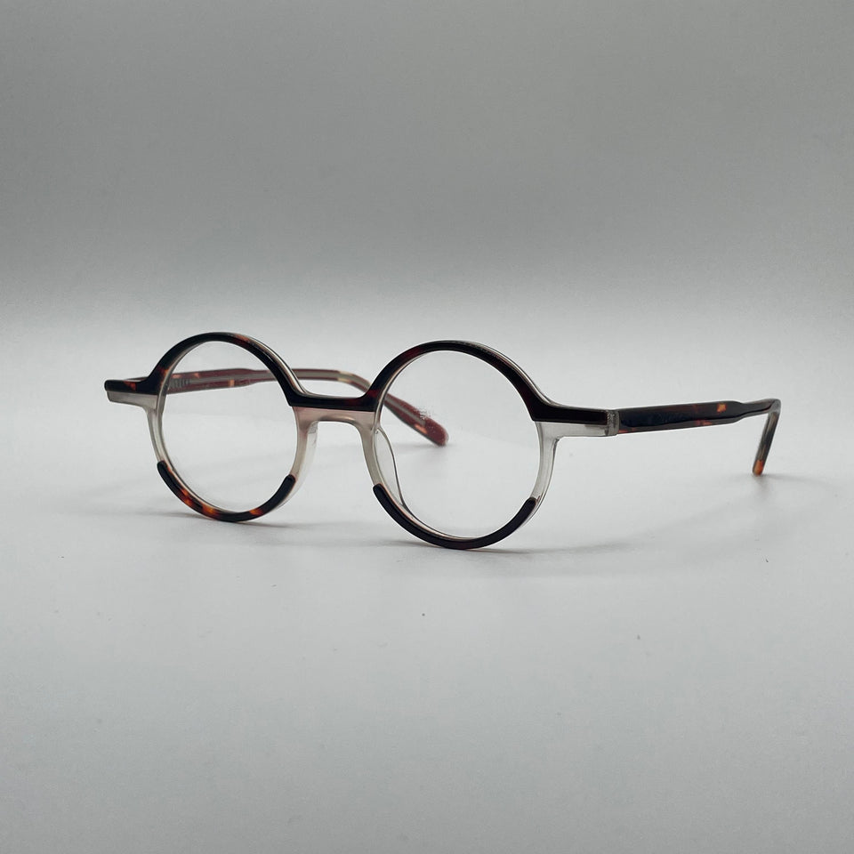 Circular Thin Black & White frame Optics-411