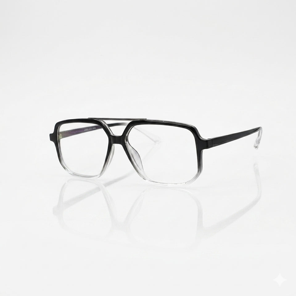 Square double-bridge Frame Optics-437