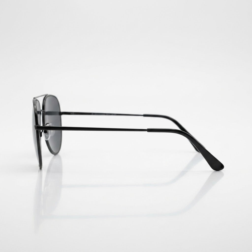 Aviator Thin Black Frame Polarized Sunglasses-200