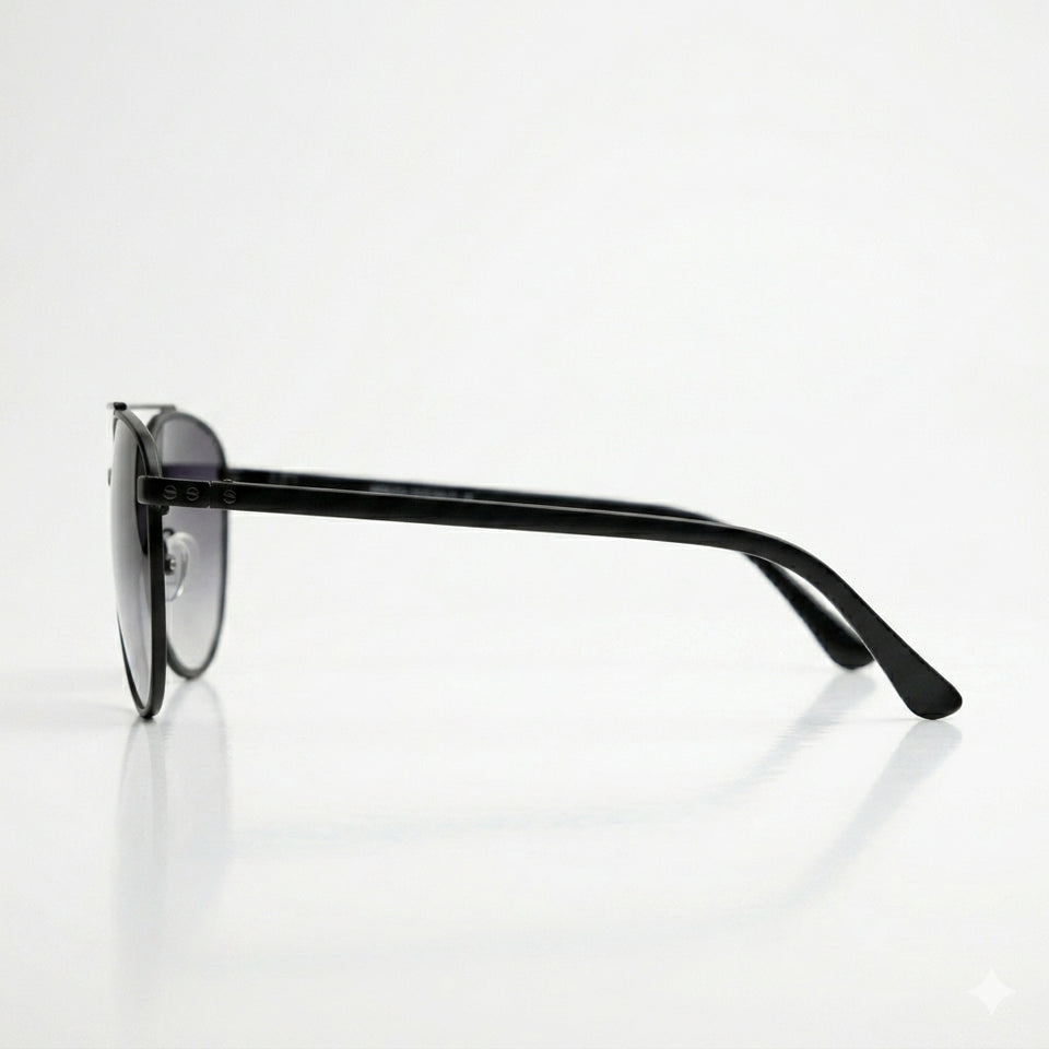 Round Aviator Black Frame Sunglasses-139