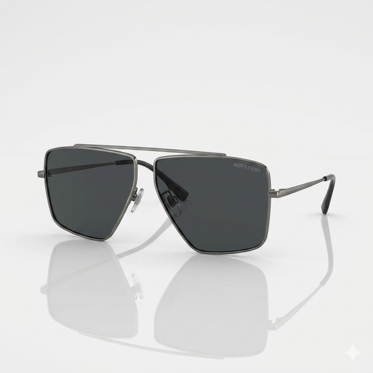 Geometric-aviator style sunglass-297