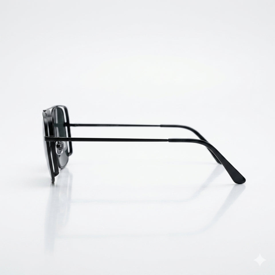 Aviator Square Thin Grey Frame Polarized Sunglasses-203