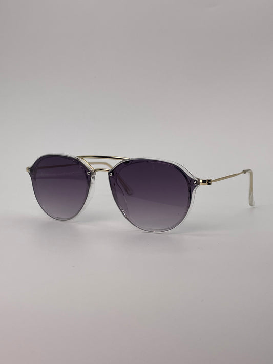 Double bridge sunglass with golden handles-255