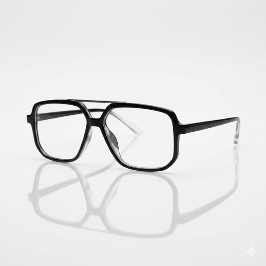 Square double-bridge Frame Optics-438
