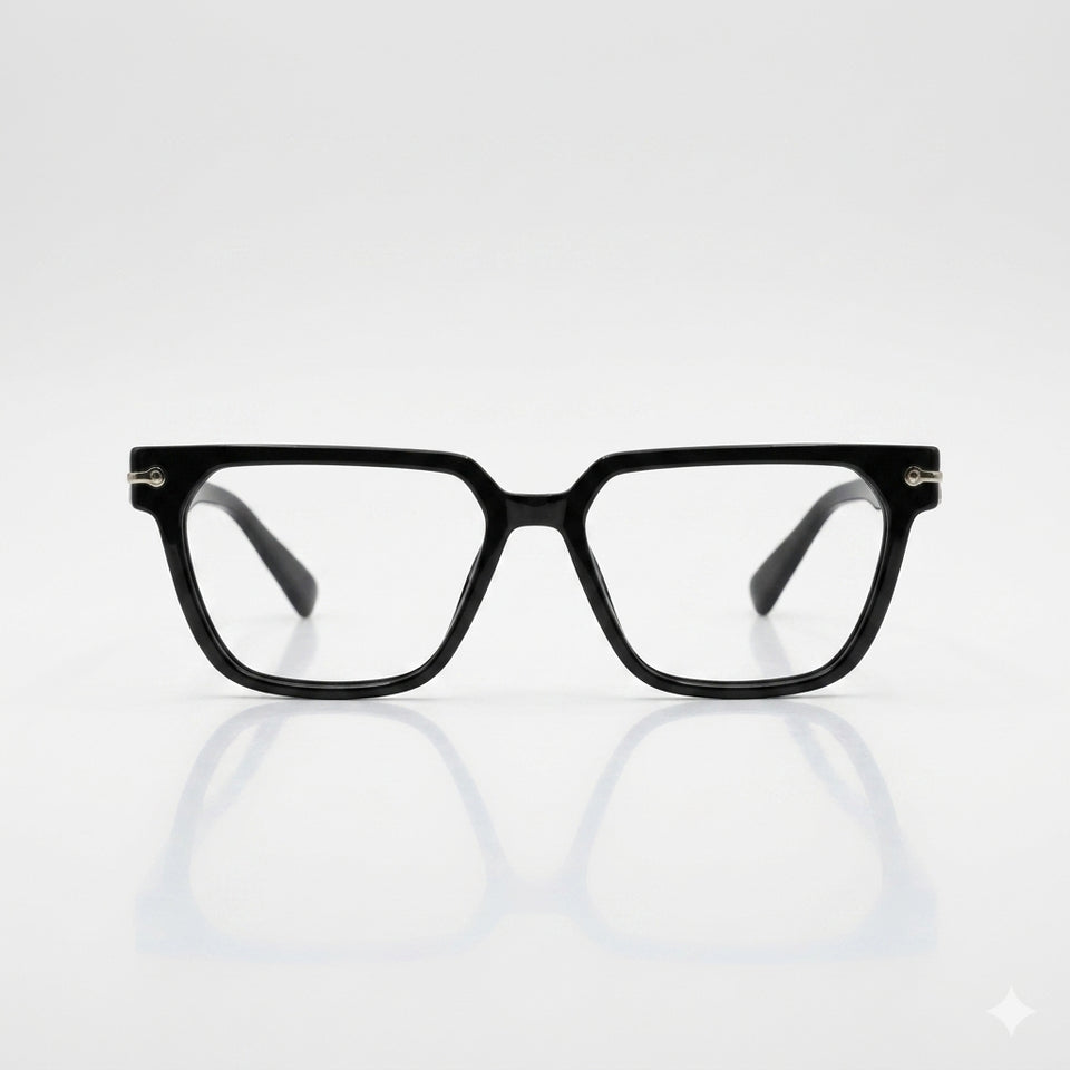 Matte Black Square Frame Optics-433