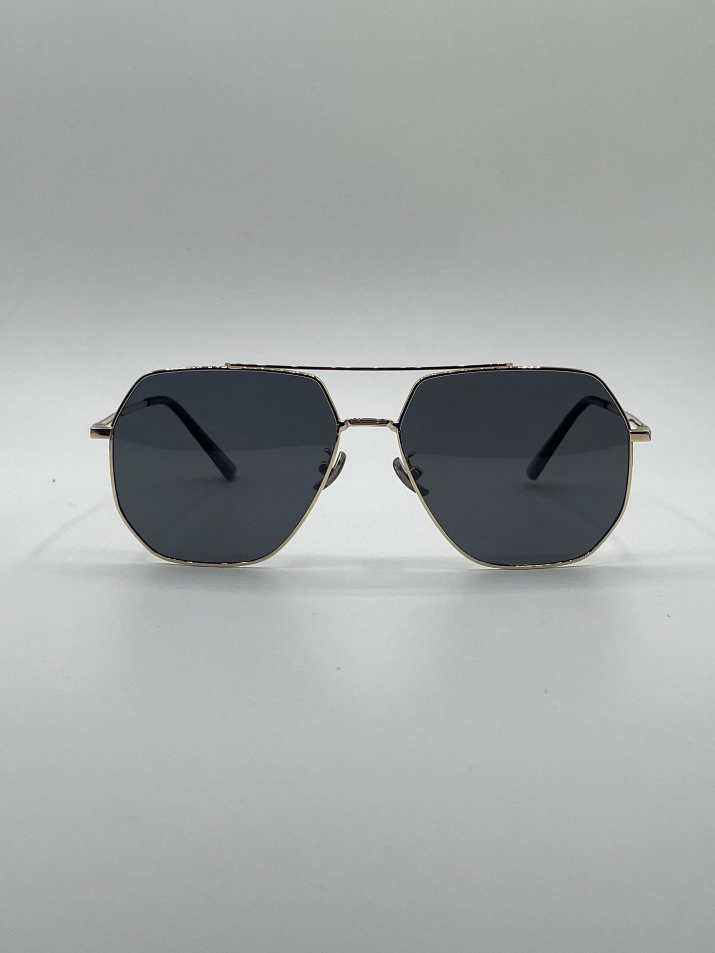 Geometrical Aviator Thin Golden Polarized Sunglasses-202