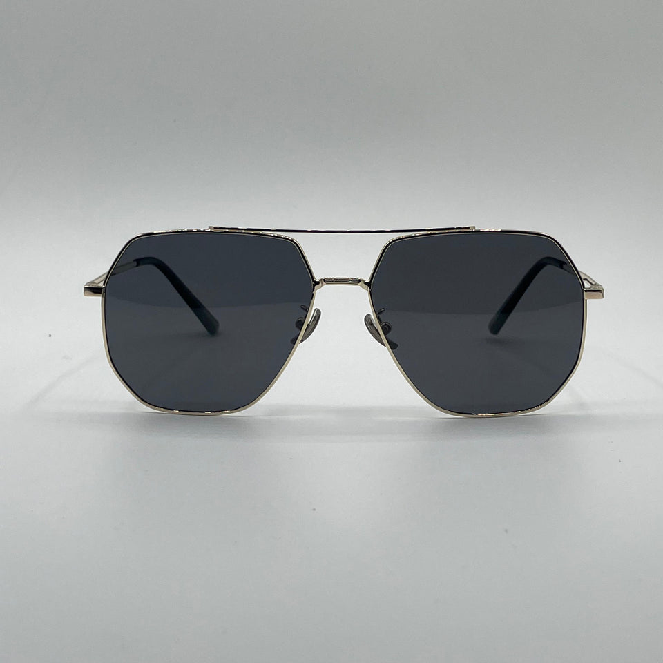Geometrical Aviator Thin Golden Polarized Sunglasses-202