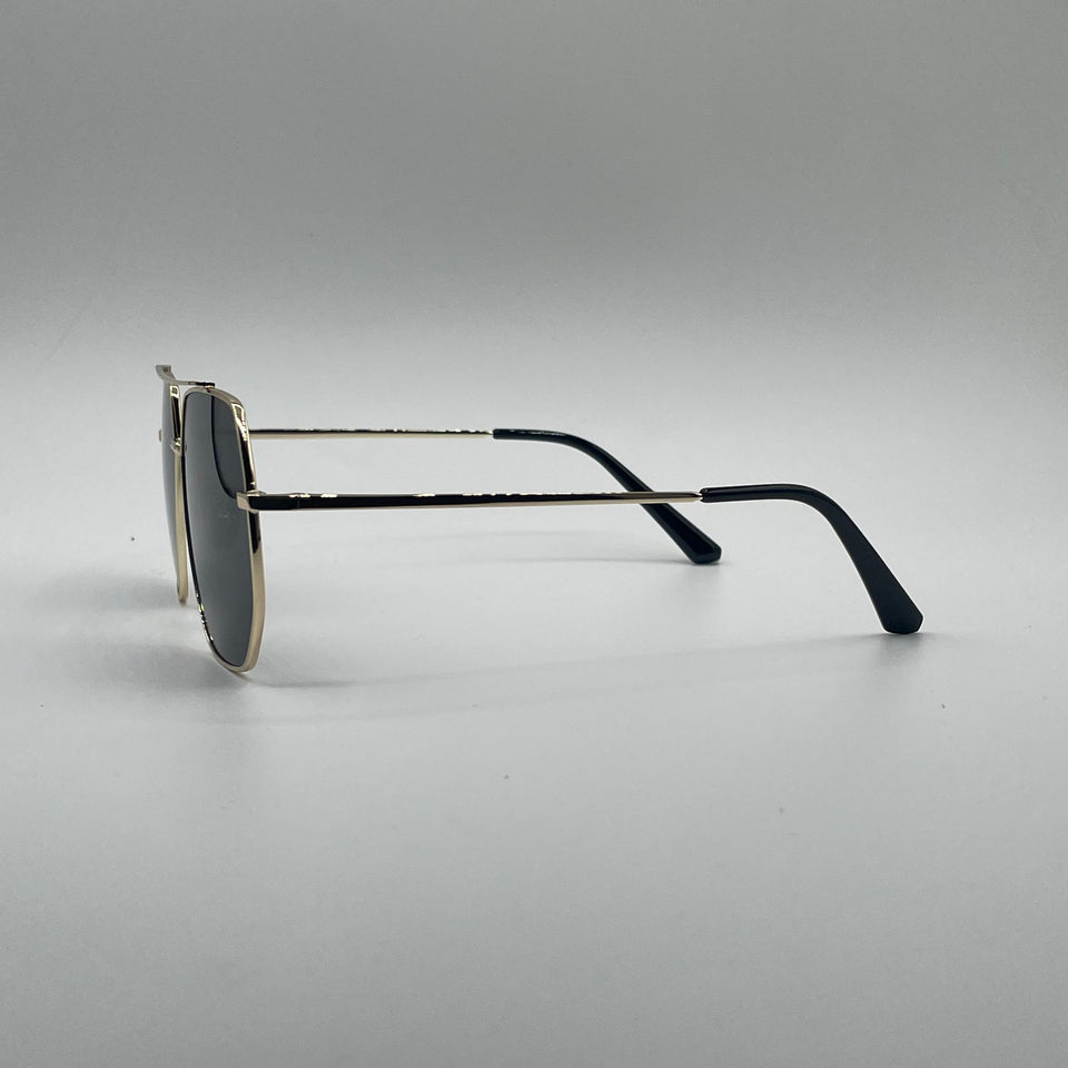 Geometrical Aviator Thin Golden Polarized Sunglasses-202