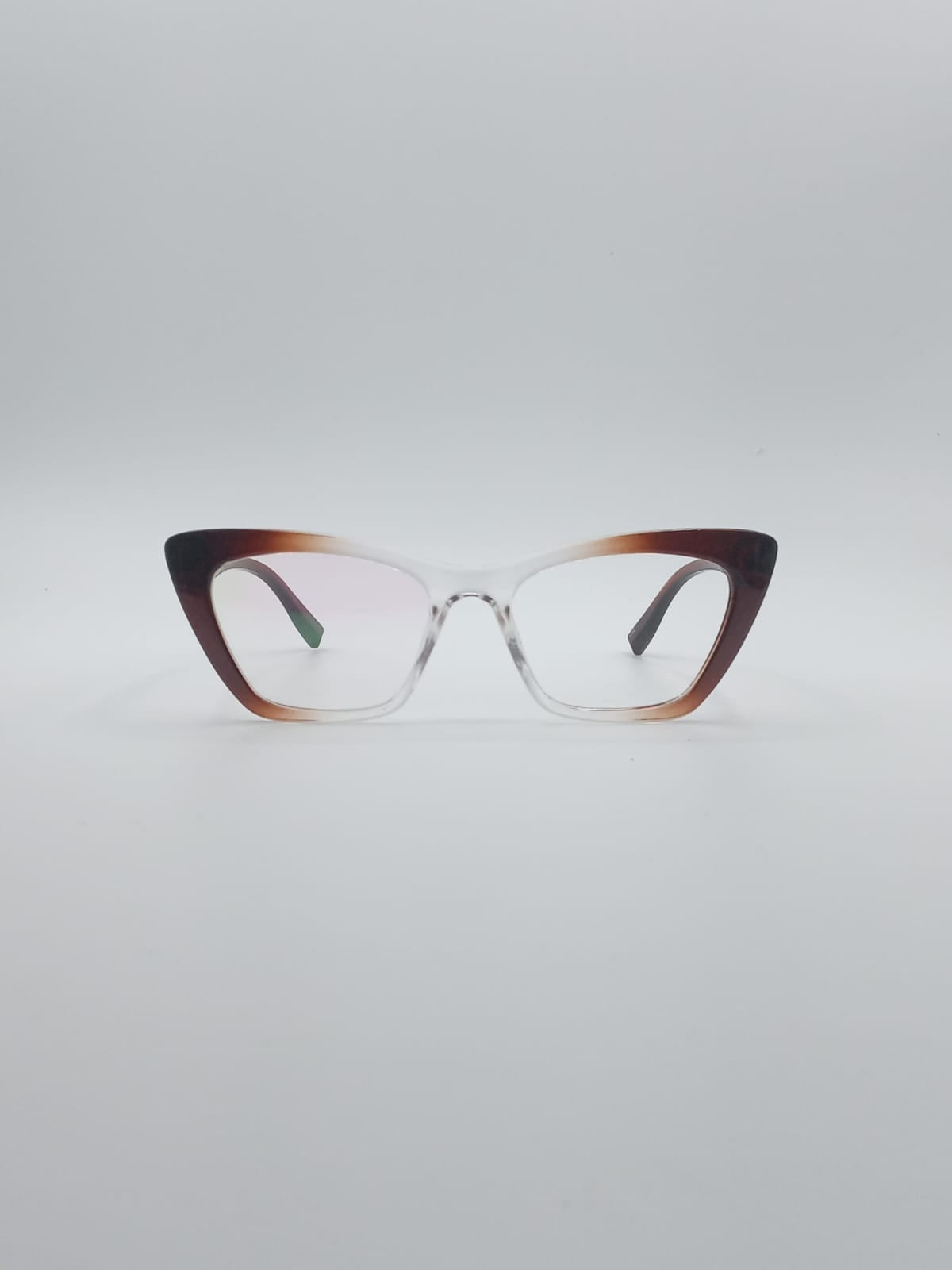 Cat Eye Brown & White Frame Optics-005