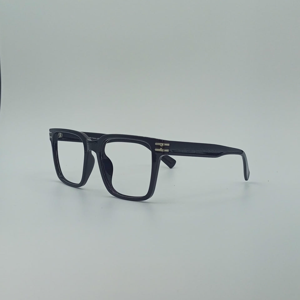 Rectangular Onyx Black Frame Men’s Optics-417