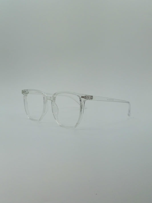 Rounded-Square Crystal Clear Frame Men’s Optics-420