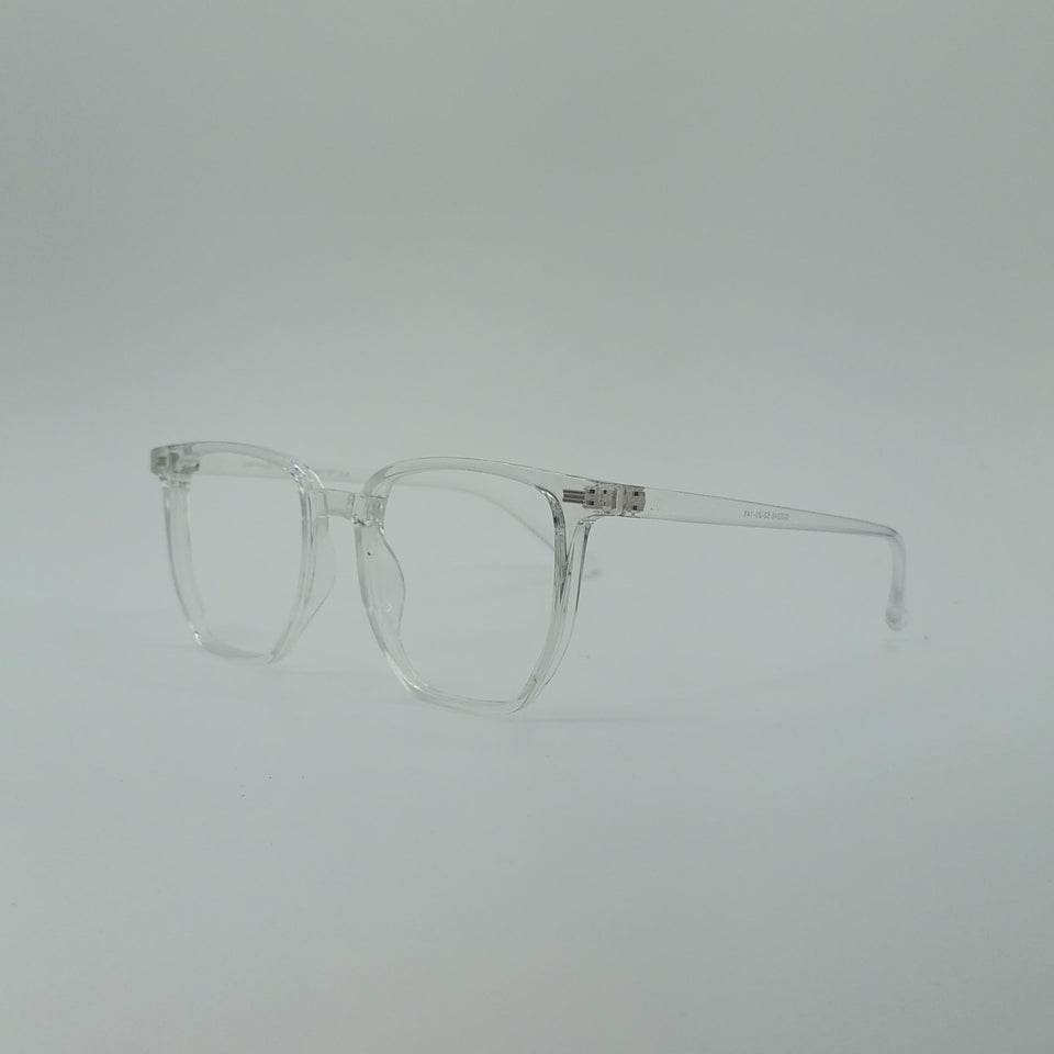 Rounded-Square Crystal Clear Frame Men’s Optics-420
