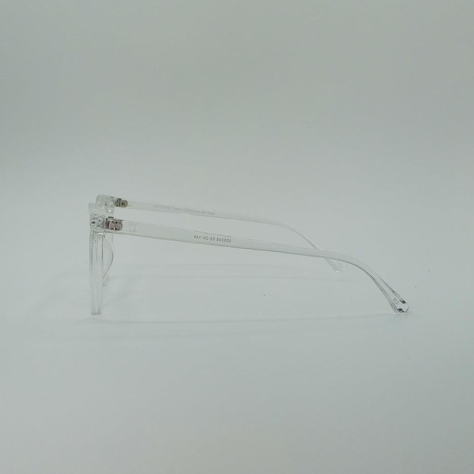 Rounded-Square Crystal Clear Frame Men’s Optics-420