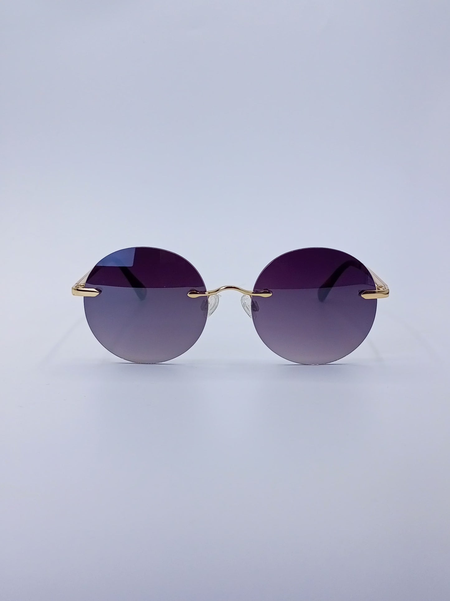 Gold Frame Round Sunglasses Gradient Lenses-237