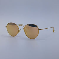 Golden Reflective Round Sunglasses-228