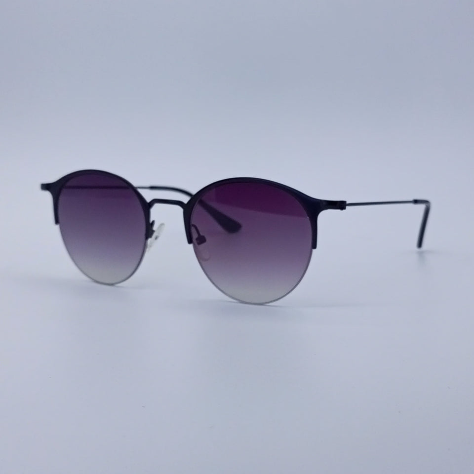Purple Gradient Round Sunglasses-227