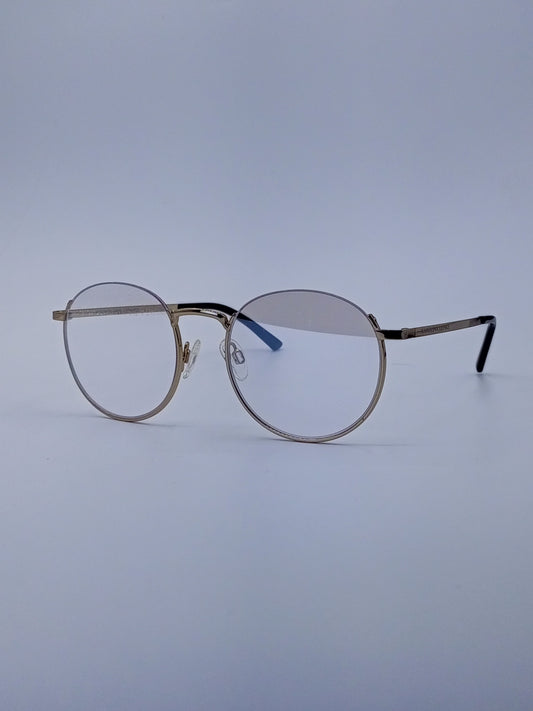 Gold Frame Round Optics Clear Lenses-426