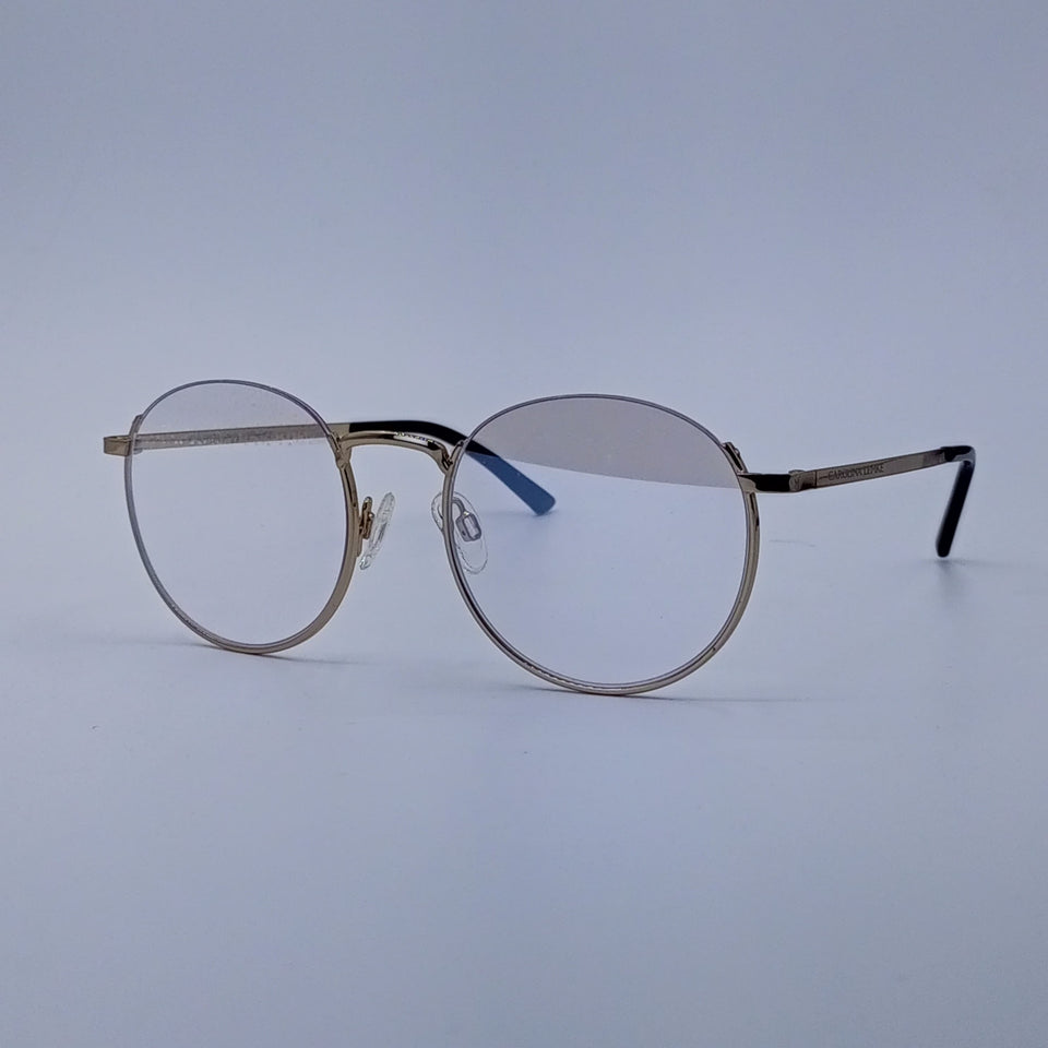 Gold Frame Round Optics Clear Lenses-426