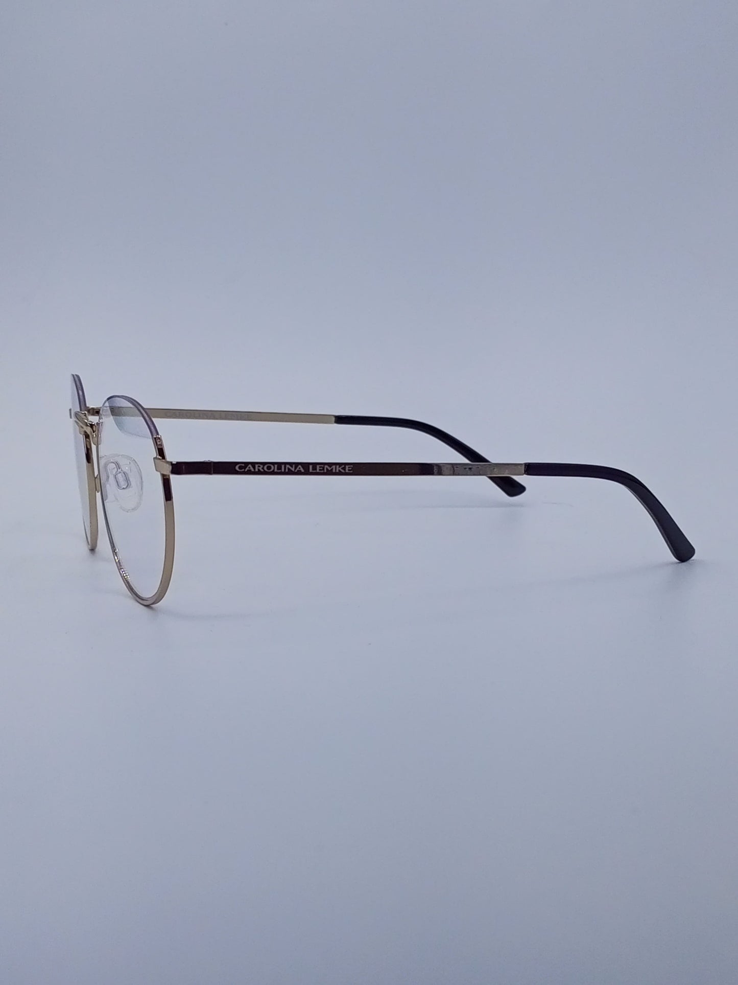 Gold Frame Round Optics Clear Lenses-426