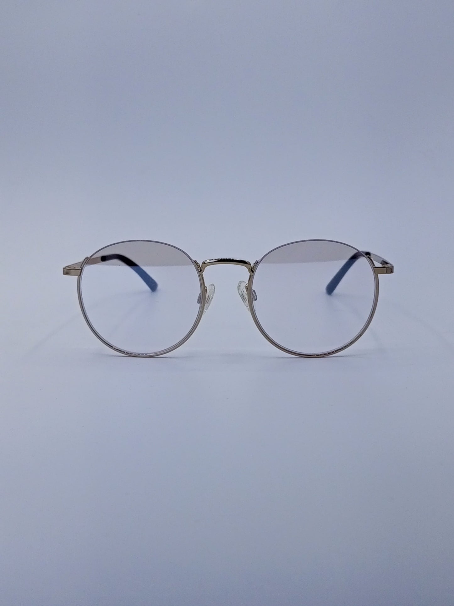 Gold Frame Round Optics Clear Lenses-426