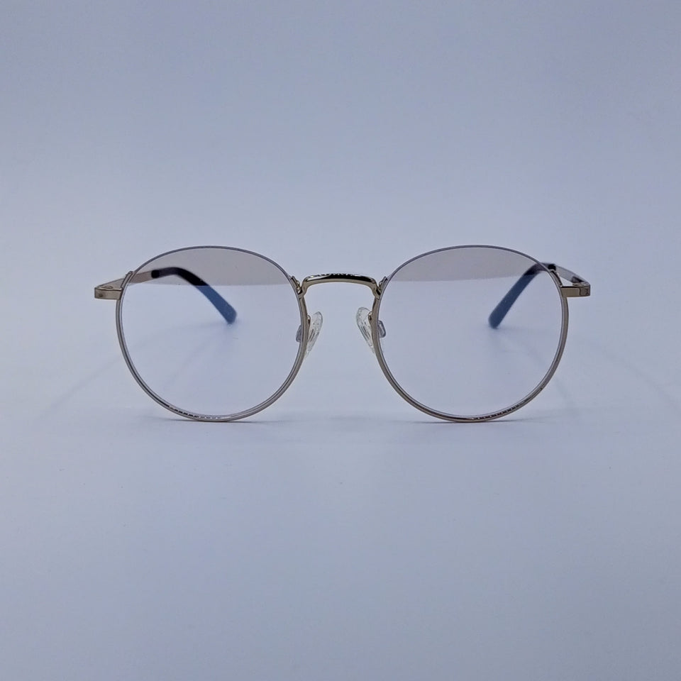 Gold Frame Round Optics Clear Lenses-426