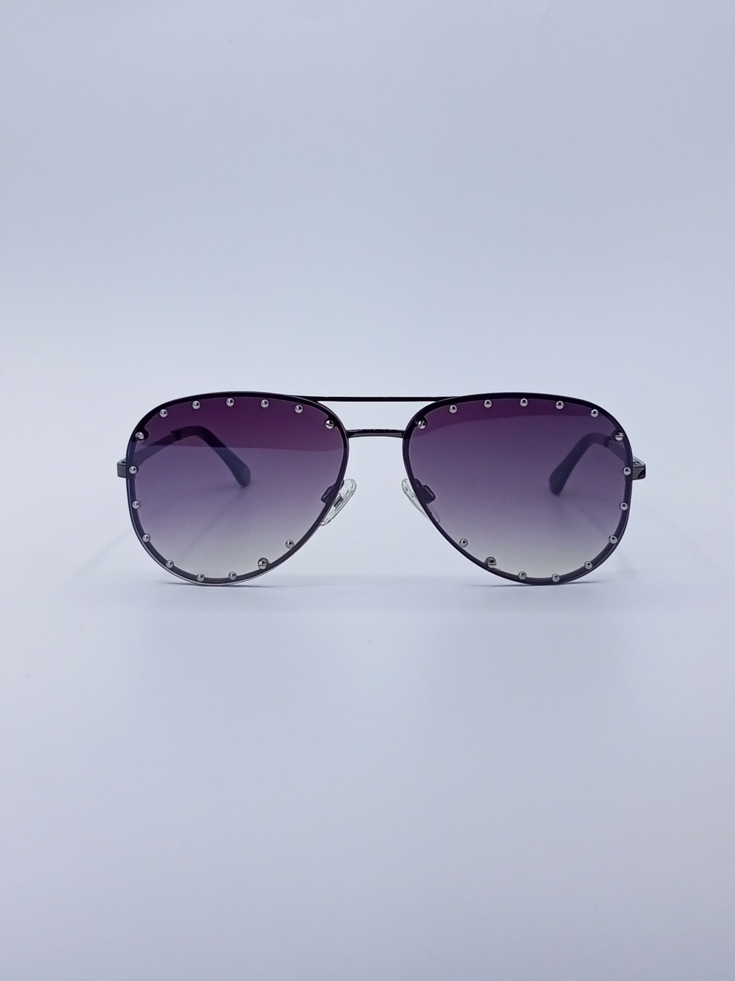 Gradient Lens Studded Aviator Glasses-231