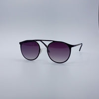 Black Frame Round Sunglasses Purple Gradient Lenses-236