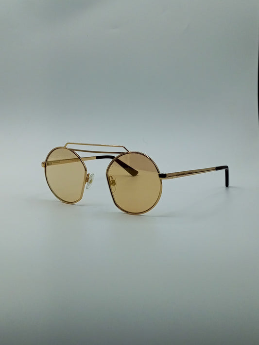 Brown Gradient Round Sunglasses-226