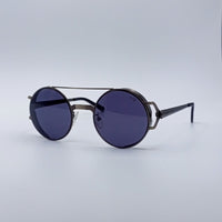 Purple Tint Round Frame Sunglasses-234