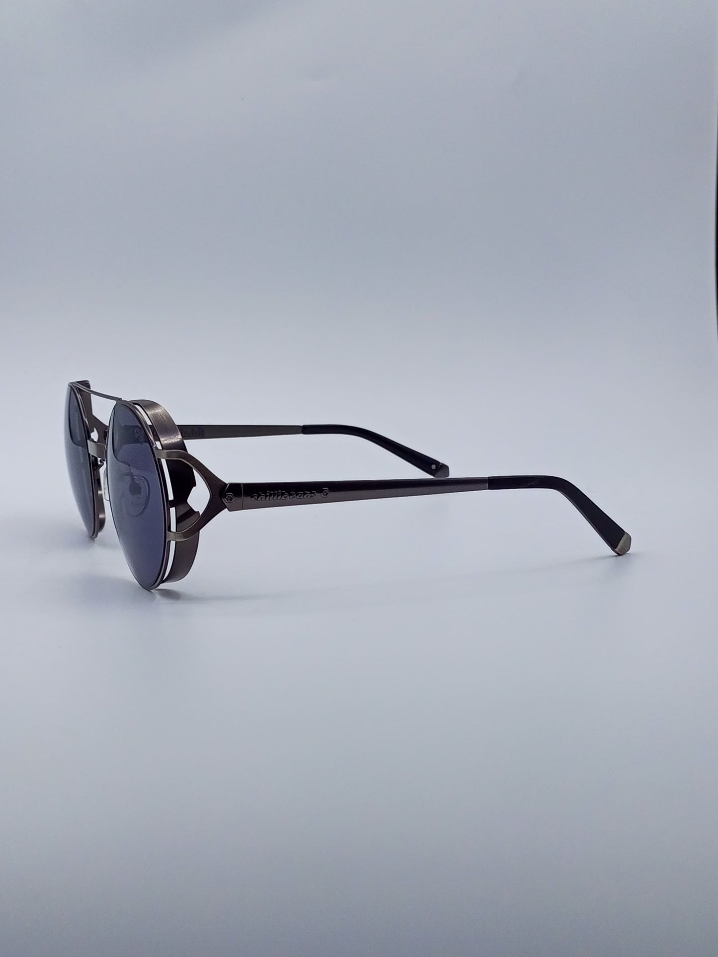 Purple Tint Round Frame Sunglasses-234