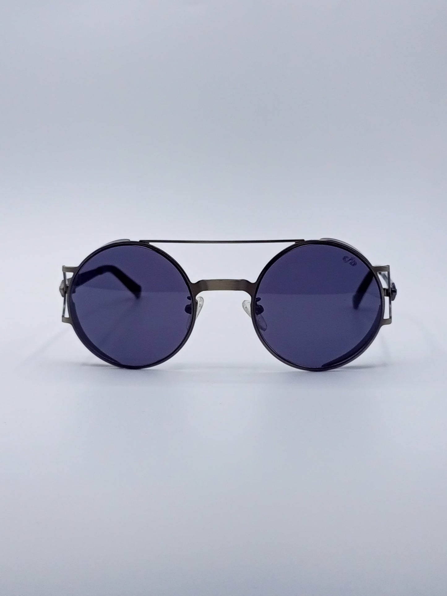 Purple Tint Round Frame Sunglasses-234