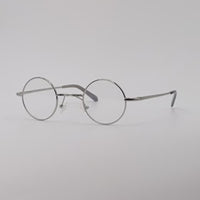 Silver Frame Side View Round Optics Transparent Lenses-432