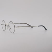 Silver Frame Side View Round Optics Transparent Lenses-432