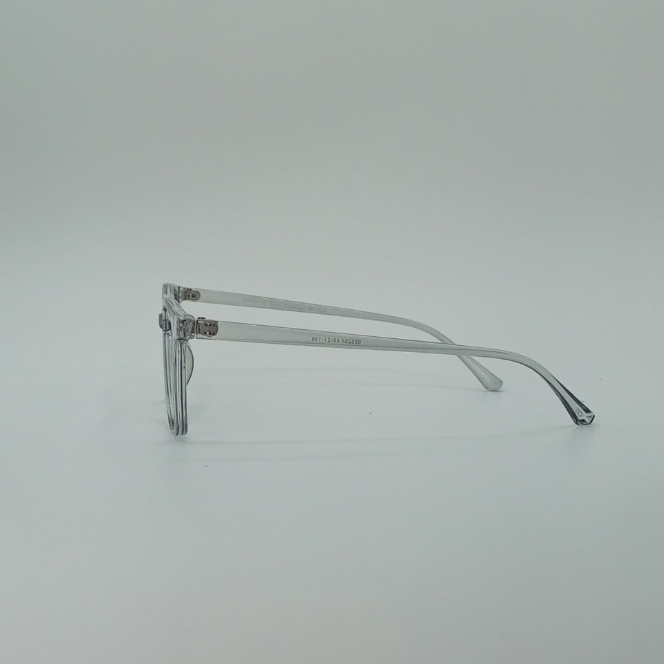 Clear Frame Side View Square Optics Transparent Lenses-430