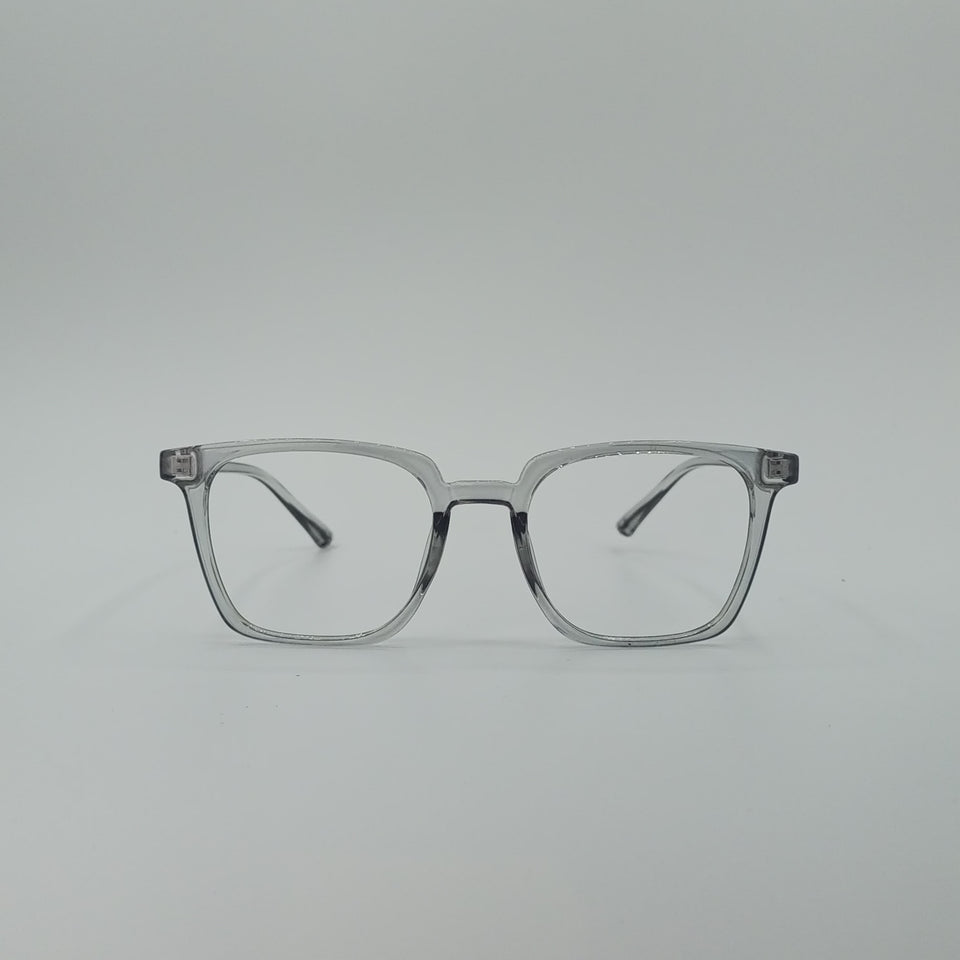 Clear Frame Side View Square Optics Transparent Lenses-430