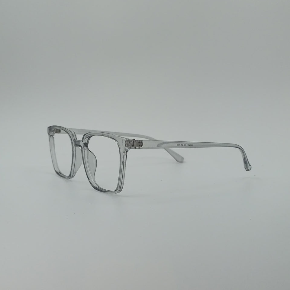 Clear Frame Side View Square Optics Transparent Lenses-430