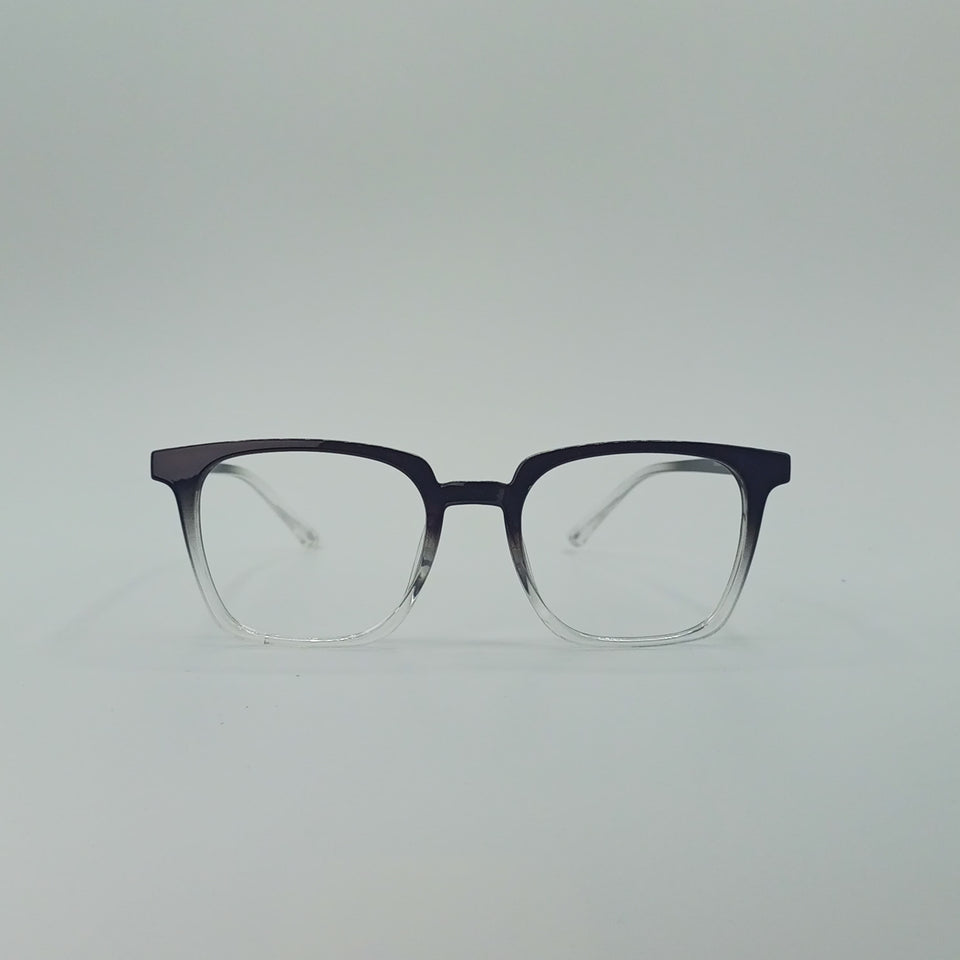 Gradient Black-Clear Frame Square Optics Transparent Lenses-429