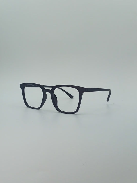Black Frame Square Optics Transparent Lenses-427