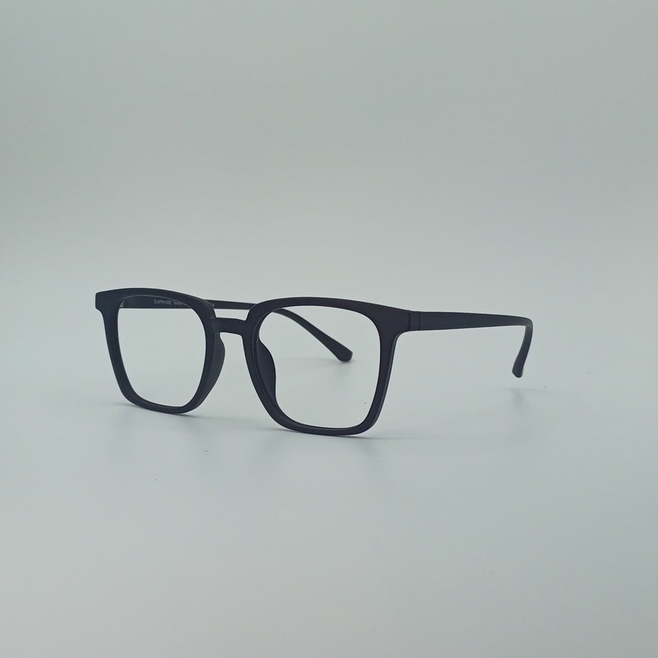 Black Frame Square Optics Transparent Lenses-427