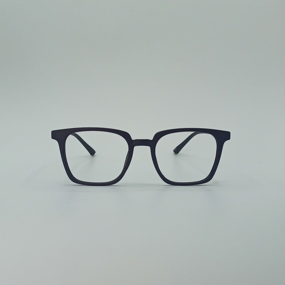 Black Frame Square Optics Transparent Lenses-427