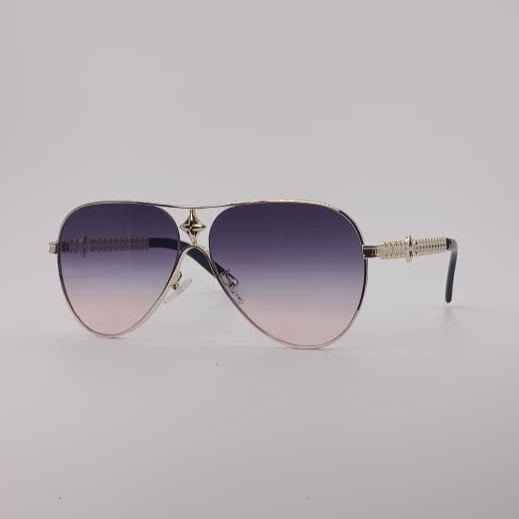 Royal Gold Aviator Sunglasses Rose Fade Lenses-241