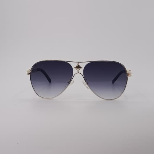 Gold Frame Aviator Sunglasses Midnight Blue Gradient Lenses-243