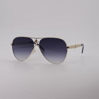 Gold Frame Aviator Sunglasses Midnight Blue Gradient Lenses-243