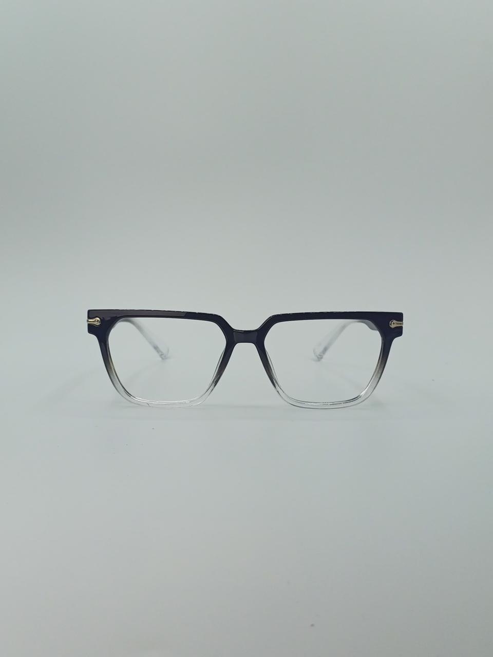 Black to Clear Gradient Square Frame Eyewear Optics-435