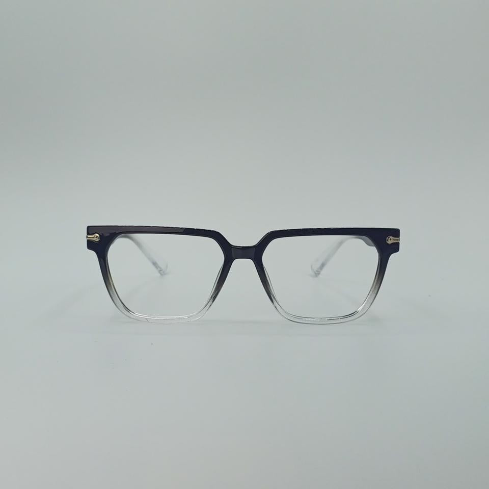 Black to Clear Gradient Square Frame Eyewear Optics-435