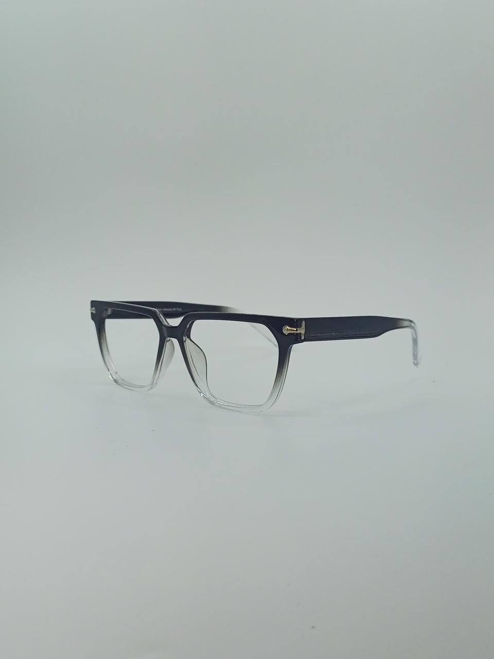 Black to Clear Gradient Square Frame Eyewear Optics-435