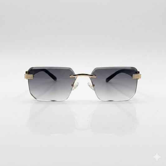 Rimless golden Frame Sunglasses-197
