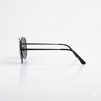 Geometrical Aviator Thin Black Polarized Sunglasses-201