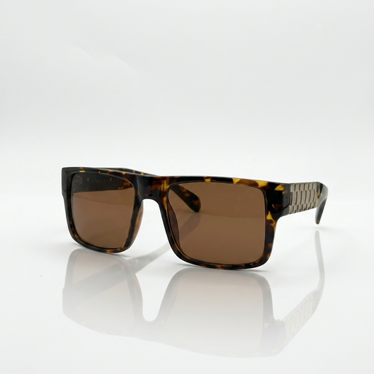 Acetate Tortoise Brown Frame Men Sunglasses-125