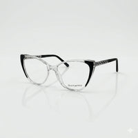 Cat Eye Translucent Black & White Frame Women's Optics-374